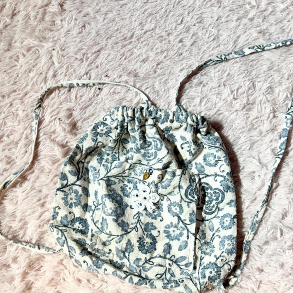 Floral Feminine Delicate‎ Victorian Baroque Twee Whimsical Drawstring Backpack